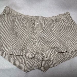 Brandy Melville Beige Kiera Striped Shorts